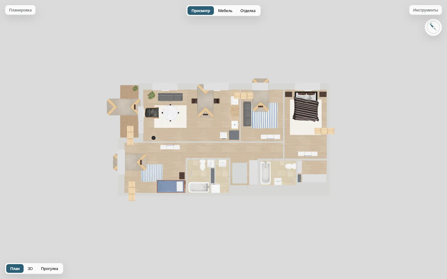 The plan from above: the same model in plan mode
