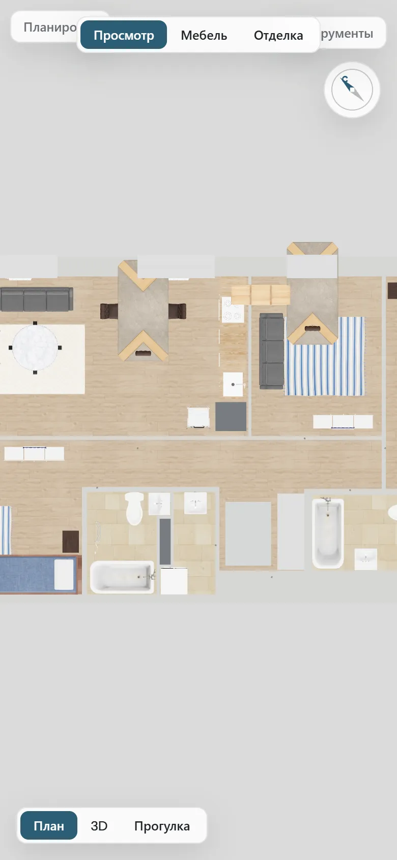 The plan from above: the same model in plan mode, mobile version